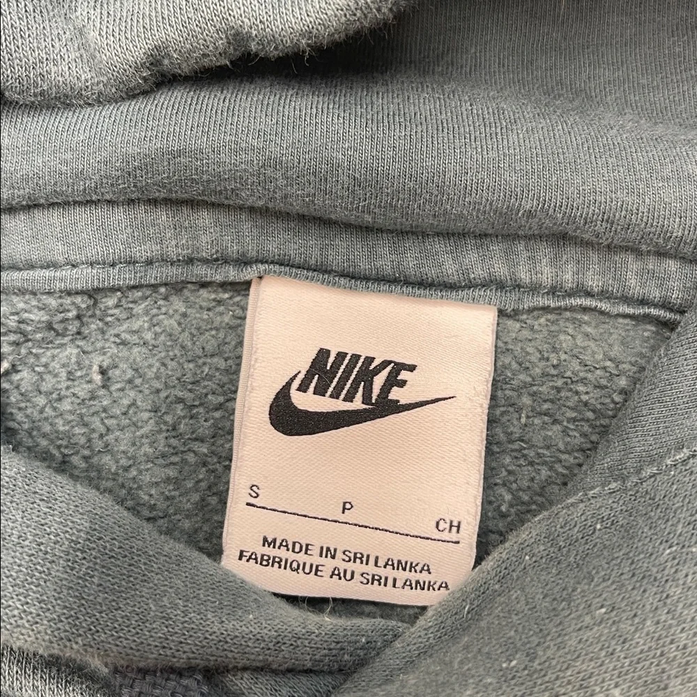Nike Gray/Green Sportswear Club Fleece Pullover Hoodie Sz S